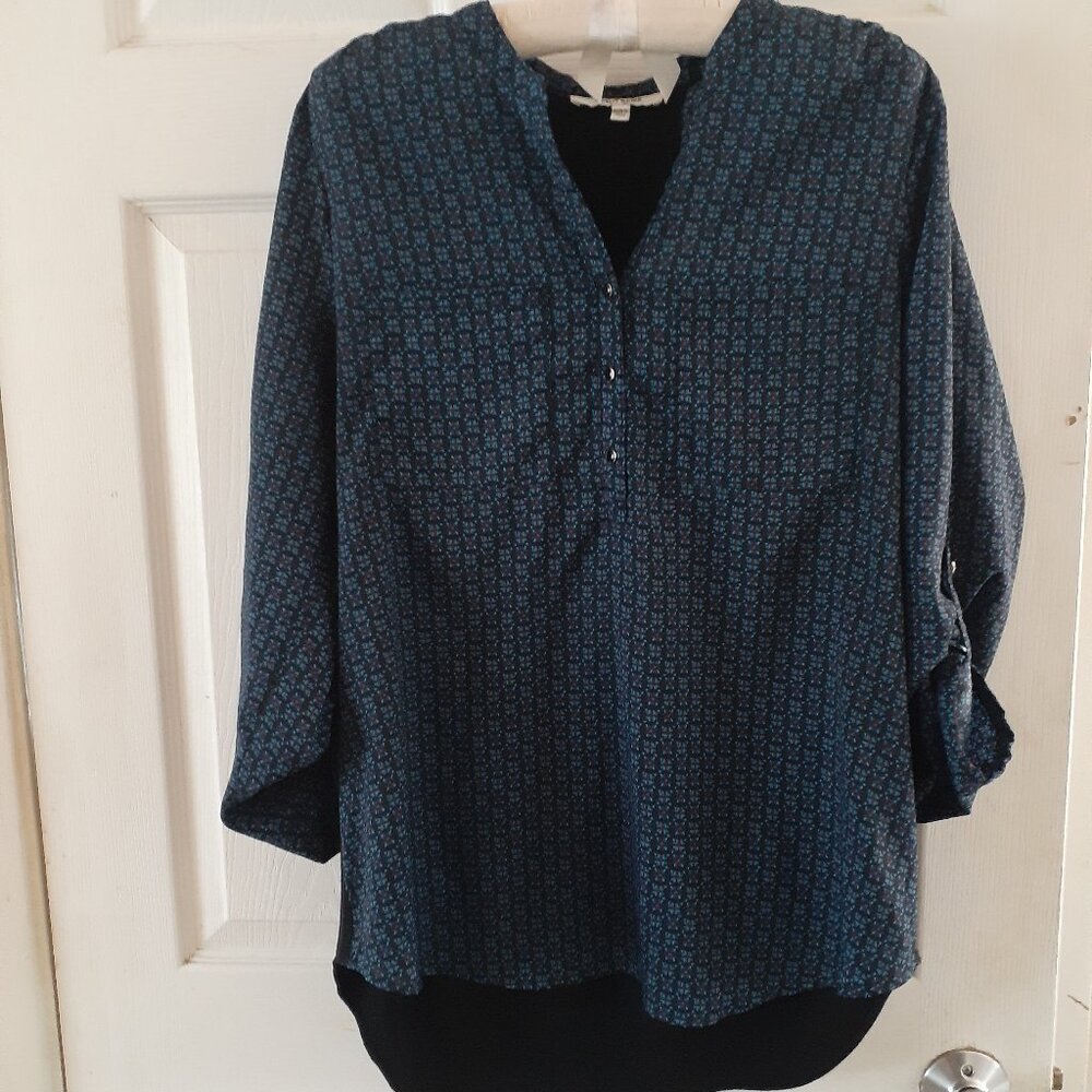 Daniel Rainn Blouse Purple and Blue Size Large